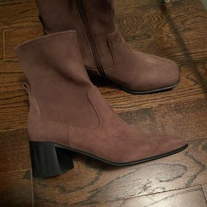 Jeffery Campbell square toe heeled booties